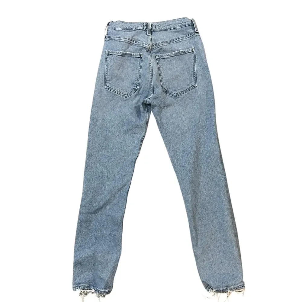 Agolde Riley Crop Jeans Women 25 High Rise Distressed Button Fly Organic Capsule